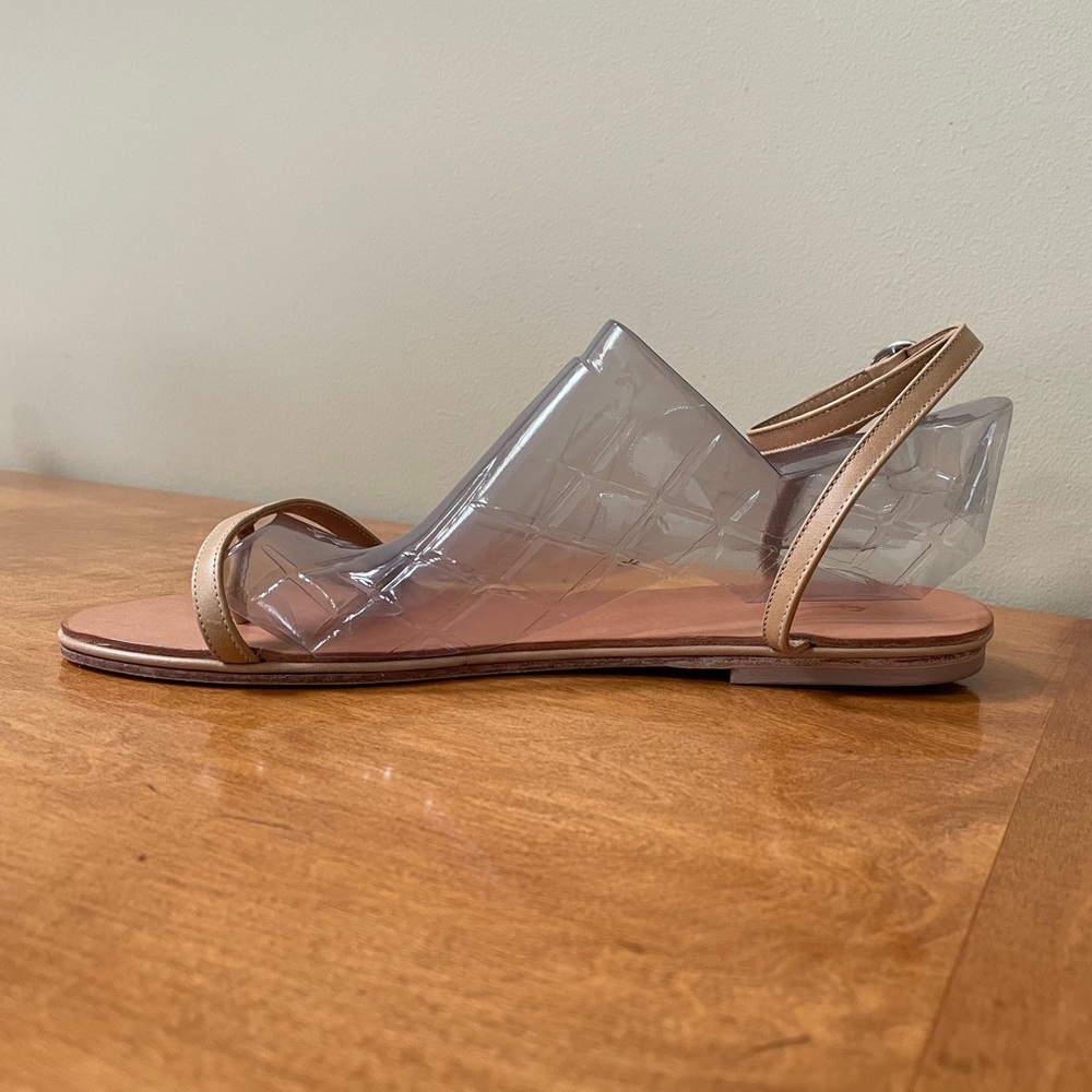 Palatines flat strappy leather nude gladiator sandals, NWT